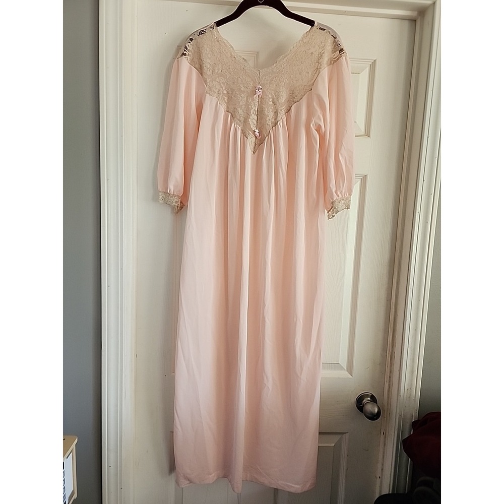 Vintage 60s Aristocraft Superior Babydoll Lingerie Nightgown Puff Sleeve Maxi